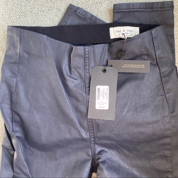 Rag & Bone navy high rise pull on skinny jeans - Picture 6 of 9